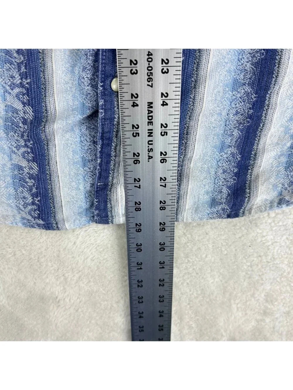 The Territory Ahead Western Button Up Shirt Mens XL Blue White Striped Classic